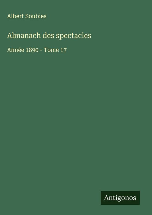 Produktbild: Almanach des spectacles
