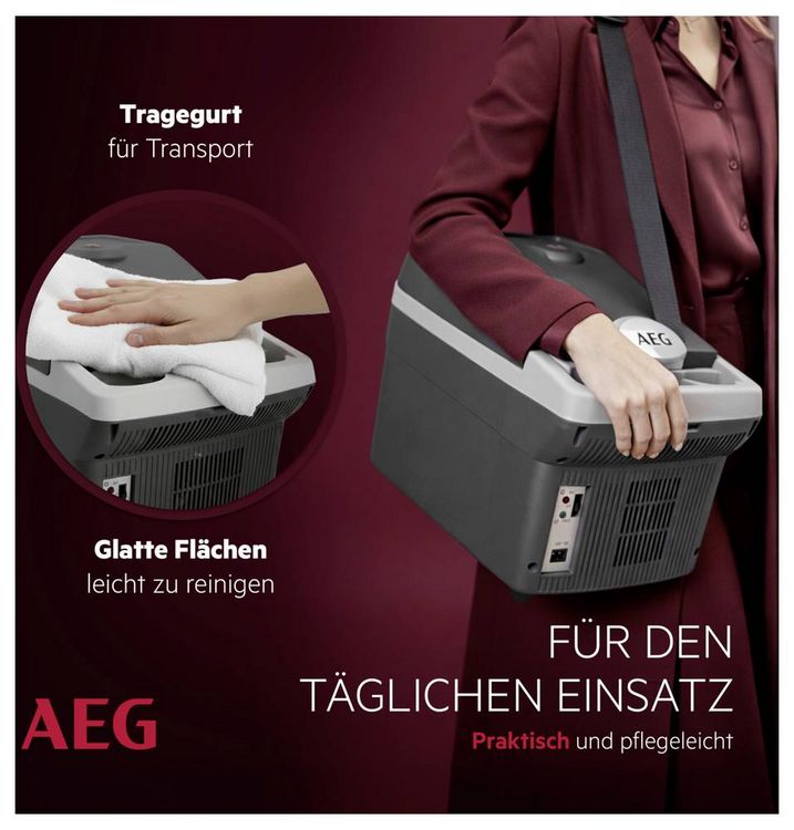 Produktbild: AEG Bordbar BK16 K&uuml;hlbox & Heizbox Thermoelektrisch 12 V/DC Grau 16 l <Max/> 20 &deg;C unter Umgebungstemperatur