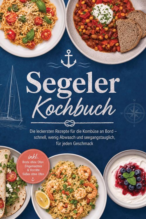Produktbild: Segeler Kochbuch: Die leckersten Rezepte f&uuml;r die Komb&uuml;se an Bord - schnell, wenig Abwasch und seegangstauglich, f&uuml;r jeden Geschmack - inkl. Brote ohne