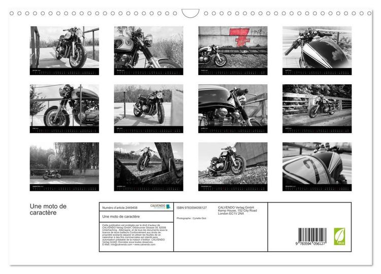 Produktbild: Une moto de caract&egrave;re (Calendrier mural 2027 DIN A3 vertical), CALVENDO calendrier mensuel