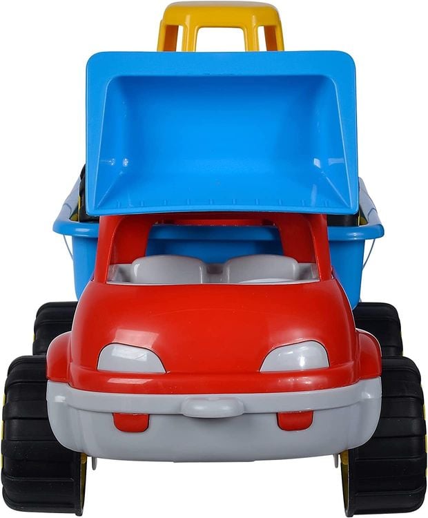 Simba 107134610 - LKW Kipper mit Bagger 2-teilig, Kunststoff, 36/29cm, Sandspielzeug