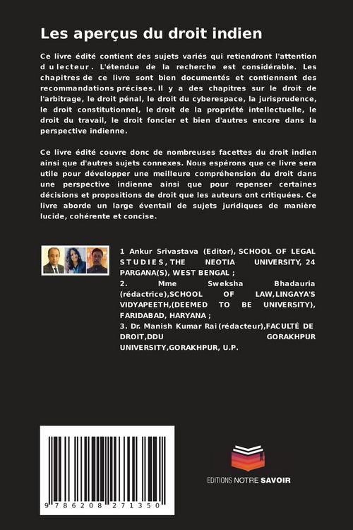 Produktbild: Les aper&ccedil;us du droit indien