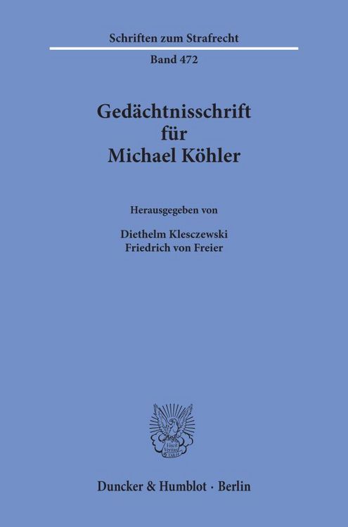 Produktbild: Ged&auml;chtnisschrift f&uuml;r Michael K&ouml;hler