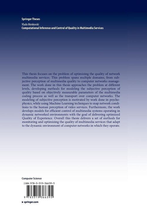 Produktbild: Computational Inference and Control of Quality in Multimedia Services