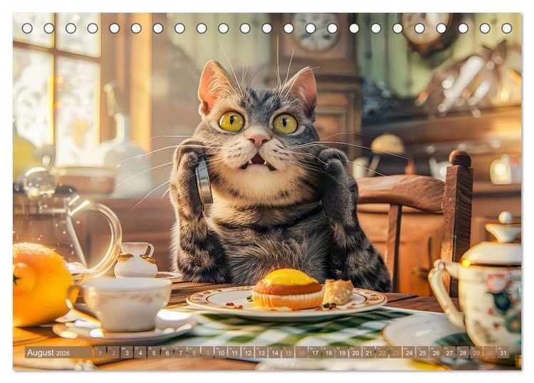 Produktbild: Katzen-Alltag - Ein witziges Jahr mit Kater Tommy (Tischkalender 2026 DIN A5 quer), CALVENDO Monatskalender
