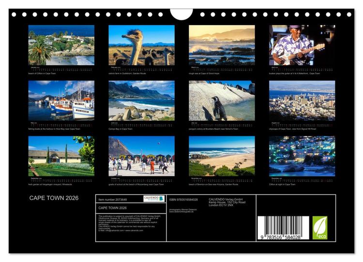 Produktbild: CAPE TOWN 2026 (Wall Calendar 2026 DIN A4 landscape), CALVENDO 12 Month Wall Calendar