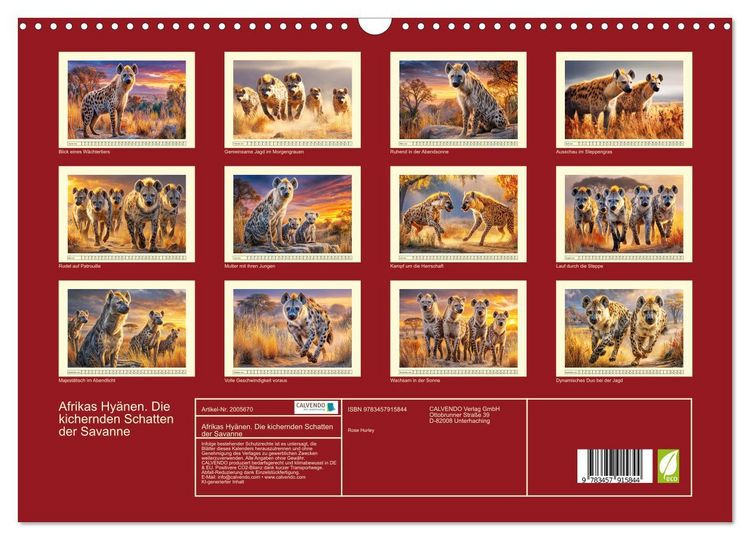 Produktbild: Afrikas Hy&auml;nen. Die kichernden Schatten der Savanne (Wandkalender 2026 DIN A3 quer), CALVENDO Monatskalender