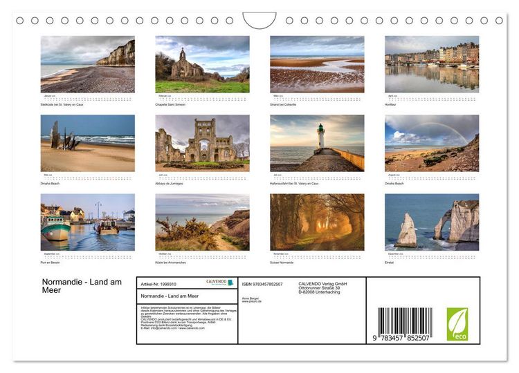 Produktbild: Normandie - Land am Meer (Wandkalender 2026 DIN A4 quer), CALVENDO Monatskalender