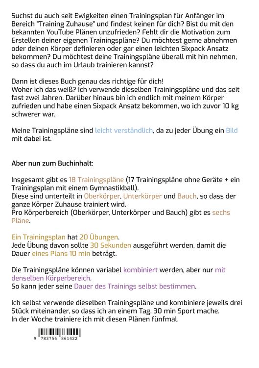 Produktbild: Dein Trainingsplan f&uuml;r Zuhause