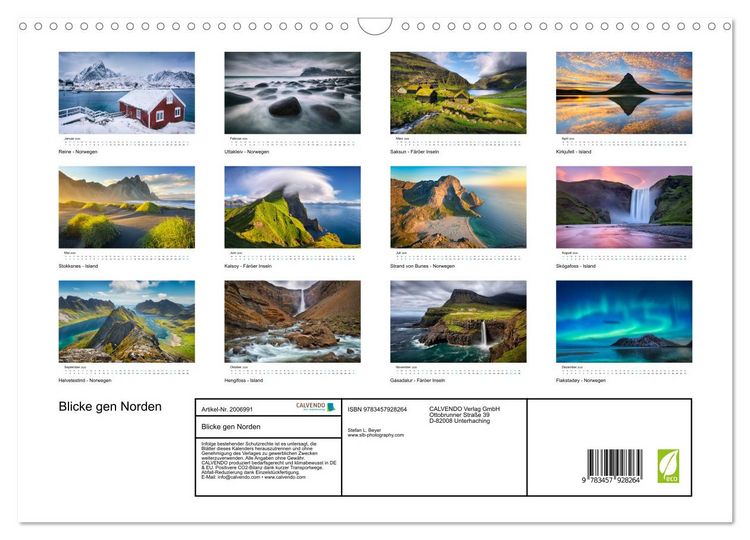 Produktbild: Blicke gen Norden (Wandkalender 2026 DIN A3 quer), CALVENDO Monatskalender
