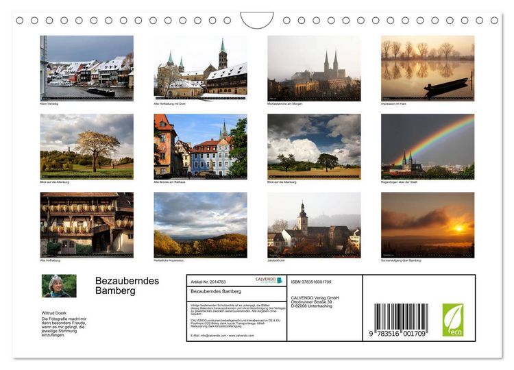 Produktbild: Bezauberndes Bamberg (Wandkalender 2026 DIN A4 quer), CALVENDO Monatskalender