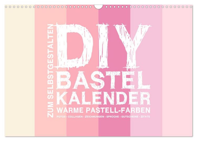 Produktbild: DIY Bastel-Kalender -Warme Pastell Farben- Zum Selbstgestalten (Wandkalender 2026 DIN A3 quer), CALVENDO Monatskalender