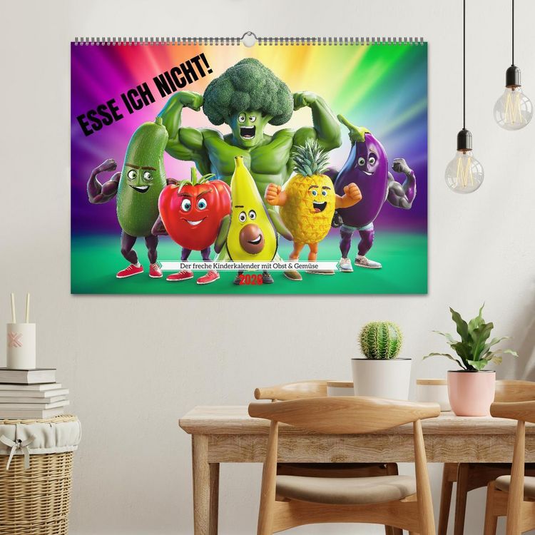 Produktbild: Esse ich nicht! Der freche Kinderkalender mit Obst & Gem&uuml;se (Wandkalender 2026 DIN A2 quer), CALVENDO Monatskalender