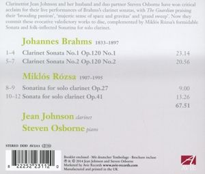 Produktbild: Brahms,Rozsa: Clarinet Sonatas