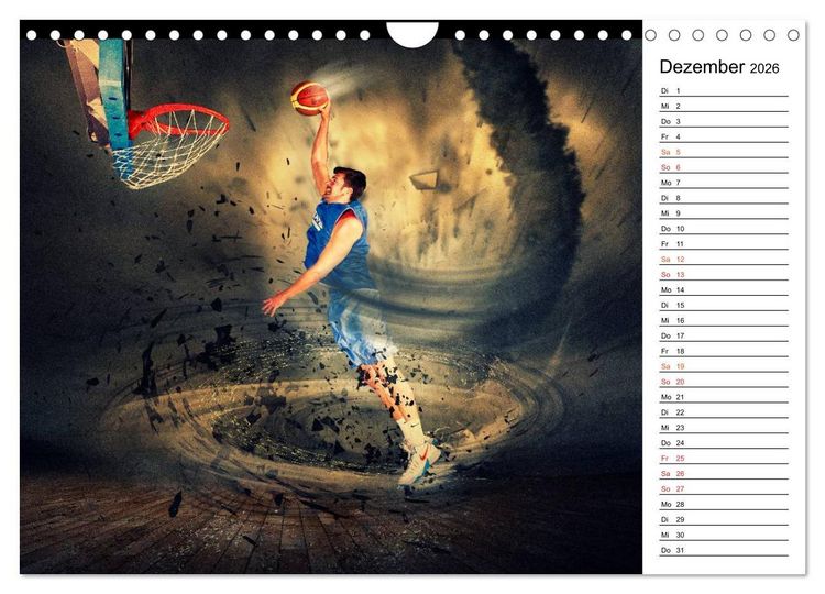 Produktbild: Basketball Fantasiewelten (Wandkalender 2026 DIN A4 quer), CALVENDO Monatskalender