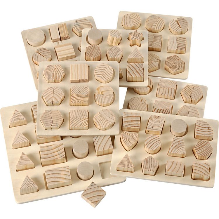 Produktbild: Creativ Company Puzzles, Gr&ouml;&szlig;e 12,5x12,5-19,5x19,5 cm, 7 Stk