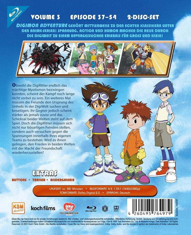 Produktbild: Digimon Adventure - Staffel 1.3 (Ep. 37-54) im Sammelschuber [2 BRs]