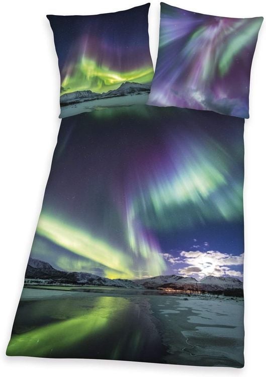 Produktbild: Herding 4459257050 - Young Collection, Polarlicht, Bettw&auml;sche-Set, Cotton, Mehrfarbig, 80 x 80 cm, 135 x 200 cm