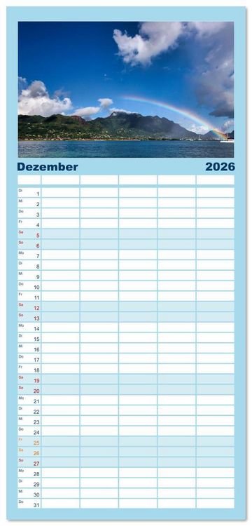 Produktbild: Familienplaner 2026 - Die Seychellen - ganz nah am Paradies mit 5 Spalten (Wandkalender, 21 x 45 cm) CALVENDO