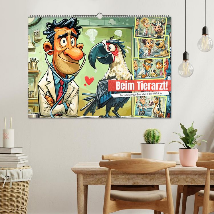 Produktbild: Beim Tierarzt! Tierisch schr&auml;ge Besuche in der Vetklinik (Wandkalender 2026 DIN A2 quer), CALVENDO Monatskalender