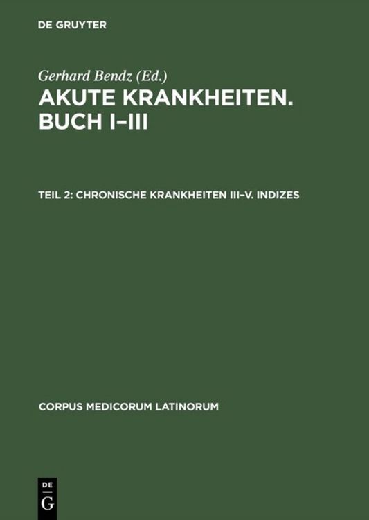 Produktbild: Chronische Krankheiten III&ndash;V. Indizes