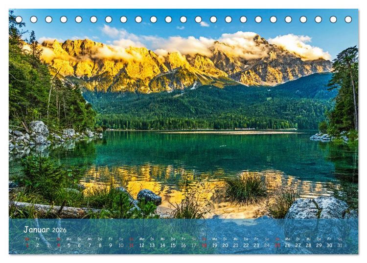 Produktbild: Naturparadies Zugspitzarena (Tischkalender 2026 DIN A5 quer), CALVENDO Monatskalender