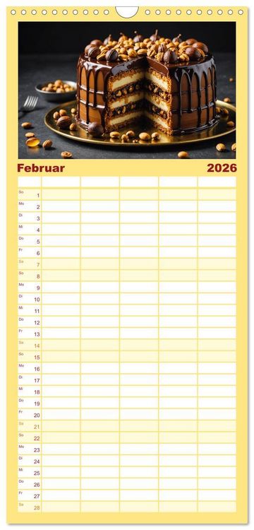 Produktbild: Familienplaner 2026 - Das Auge isst mit - S&uuml;&szlig;e Verf&uuml;hrung mit 5 Spalten (Wandkalender, 21 x 45 cm) CALVENDO