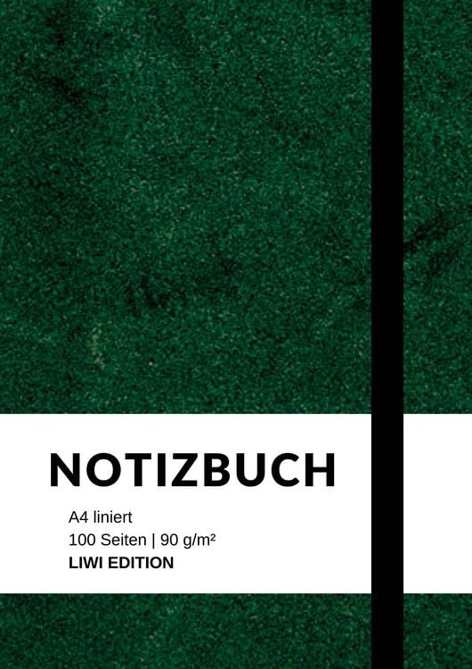 Produktbild: Notizbuch A4 liniert gr&uuml;n - 100 Seiten Soft Cover - Papier