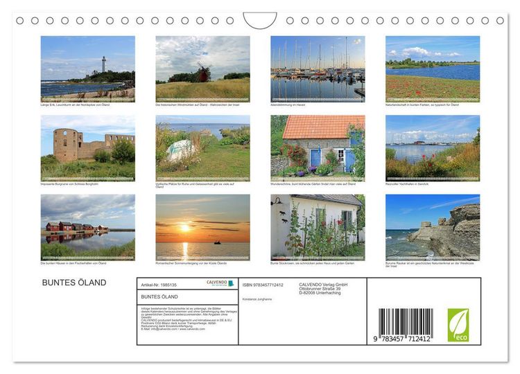 Produktbild: BUNTES &Ouml;LAND (Wandkalender 2026 DIN A4 quer), CALVENDO Monatskalender