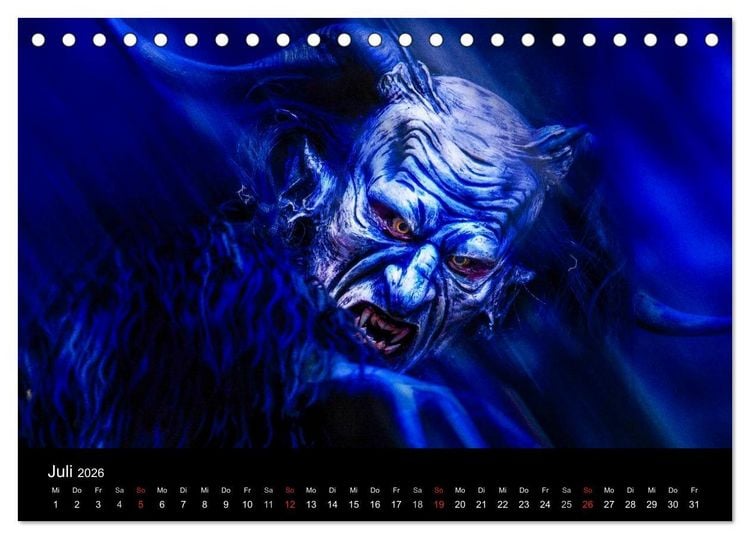 Produktbild: Perchten und Krampusse im Voralpenland (Tischkalender 2026 DIN A5 quer), CALVENDO Monatskalender