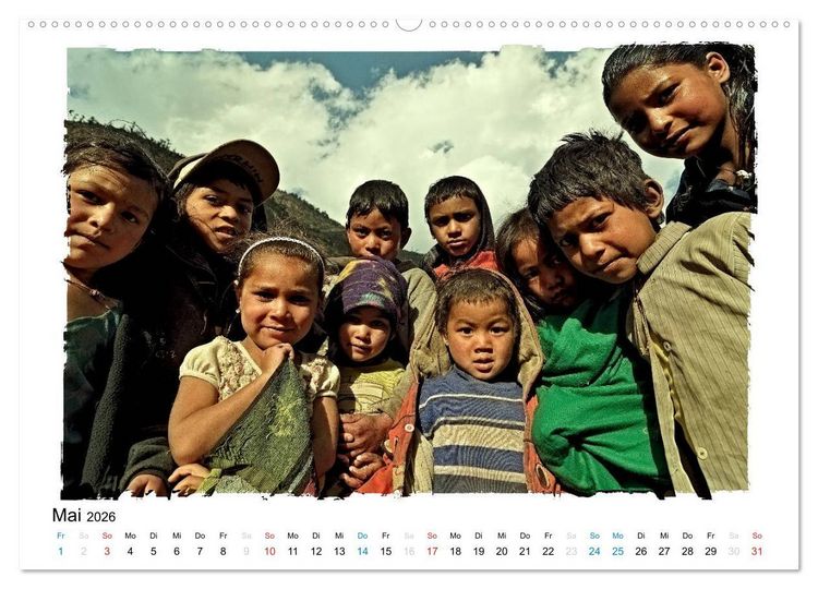 Produktbild: BEGEGNUNGEN IN NEPAL (Wandkalender 2026 DIN A2 quer), CALVENDO Monatskalender