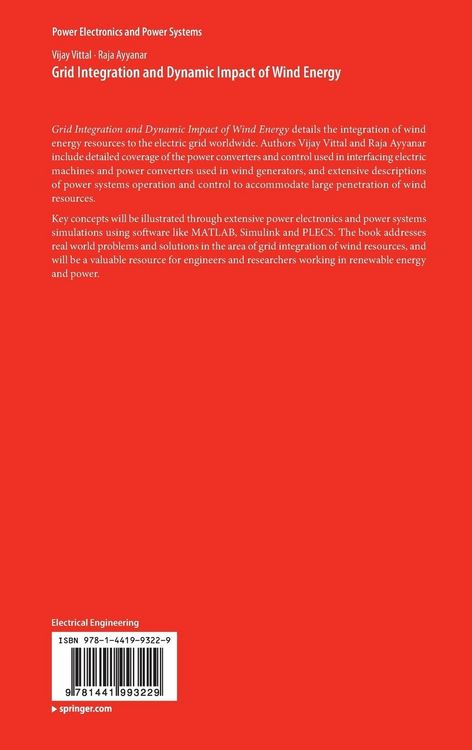 Produktbild: Grid Integration and Dynamic Impact of Wind Energy
