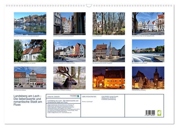Produktbild: Landsberg am Lech - Die liebenswerte und romantische Stadt am Fluss (Wandkalender 2026 DIN A2 quer), CALVENDO Monatskalender