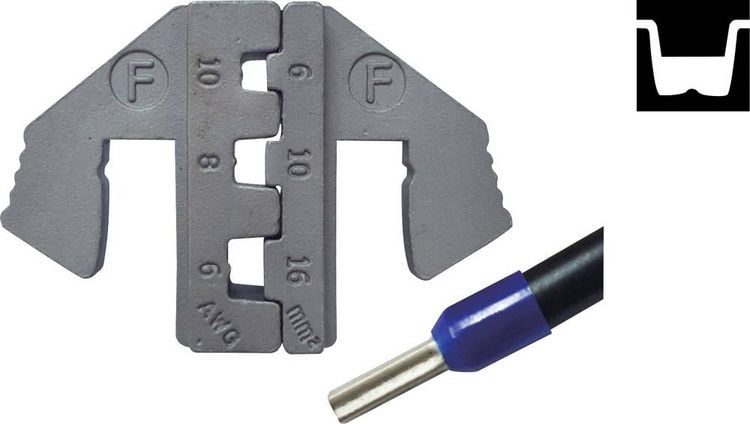 Produktbild: TOOLCRAFT PLE-0F Crimpeinsatz Aderendh&uuml;lsen 6 bis 16 mm&sup2; Passend f&uuml;r Marke (Zangen):TOOLCRAFT PZ-500