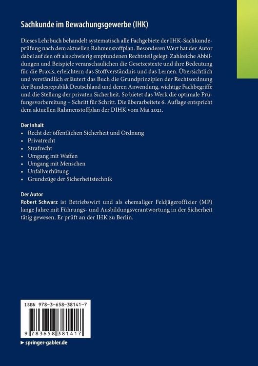 Produktbild: Sachkunde im Bewachungsgewerbe (IHK)