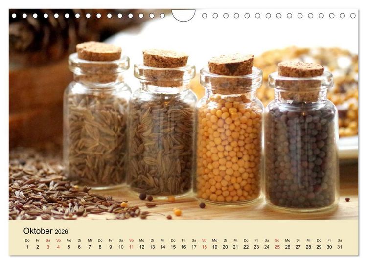Produktbild: Aromatische Gew&uuml;rze. Die himmlischen Kostbarkeiten aus aller Welt (Wandkalender 2026 DIN A4 quer), CALVENDO Monatskalender