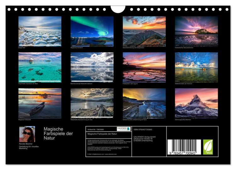 Produktbild: Magische Farbspiele der Natur (Wandkalender 2026 DIN A4 quer), CALVENDO Monatskalender