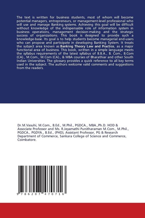 Produktbild: BANKING THEORY LAW AND PRACTRICE