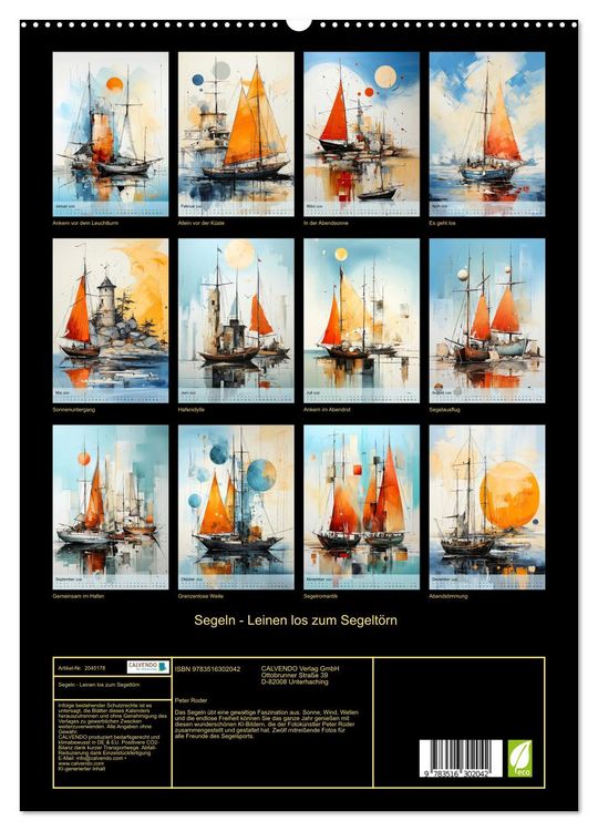 Produktbild: Segeln - Leinen los zum Segelt&ouml;rn (hochwertiger Premium Wandkalender 2026 DIN A2 hoch), Kunstdruck in Hochglanz