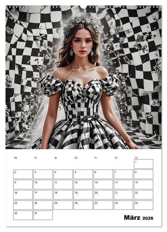 Produktbild: Schachspiel der Mode (Wandkalender 2026 DIN A2 hoch), CALVENDO Monatskalender