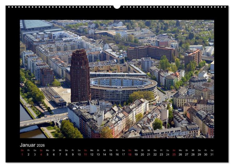 Produktbild: &uuml;ber den D&auml;chern von FRANKFURT (Wandkalender 2026 DIN A2 quer), CALVENDO Monatskalender