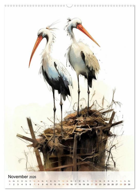 Produktbild: Einzigartig - dieser Storch (hochwertiger Premium Wandkalender 2026 DIN A2 hoch), Kunstdruck in Hochglanz