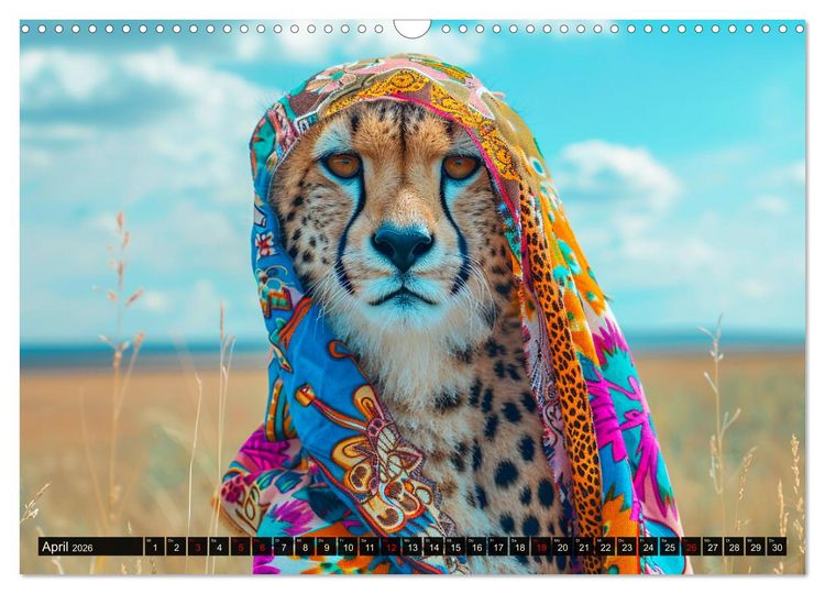 Produktbild: Savannen-Style. Stilvoller Raubkatzen-Chic (Wandkalender 2026 DIN A3 quer), CALVENDO Monatskalender