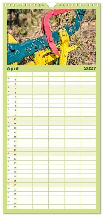 Produktbild: Familienplaner 2027 - Landmaschinen im Dornr&ouml;schenschlaf mit 5 Spalten (Wandkalender, 21 x 45 cm) CALVENDO
