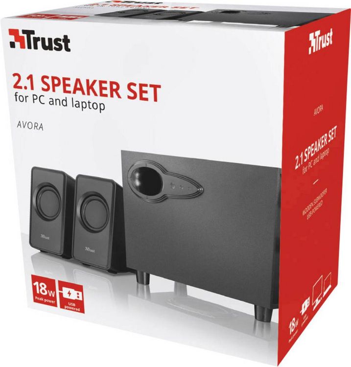 Produktbild: Trust Avora 2.1 PC-Lautsprecher Kabelgebunden 9W Schwarz