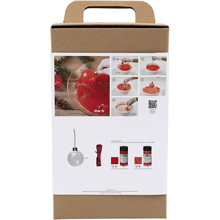 Produktbild: Creativ Company DIY Sets Dekoartikel Kreativ Set Weihnachtskugeln, Marmorieren, Kreativ Box