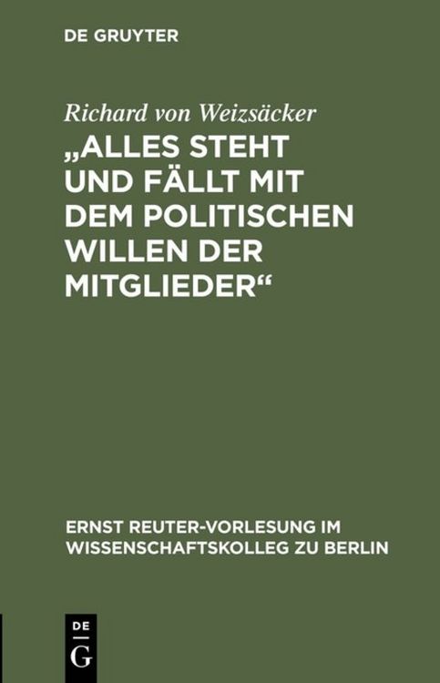 Produktbild: "Alles steht und f&auml;llt mit dem politischen Willen der Mitglieder"