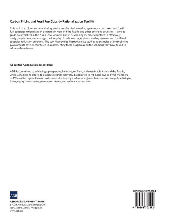 Produktbild: Carbon Pricing and Fossil Fuel Subsidy Rationalization Tool Kit
