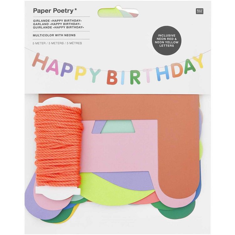 Produktbild: Girlande Happy Birthday, bunt MIX
