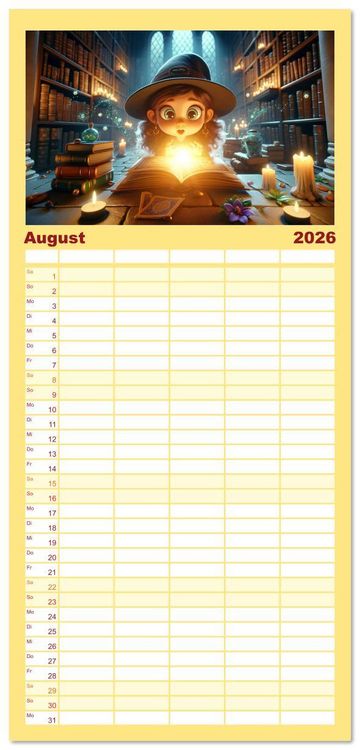 Produktbild: Familienplaner 2026 - Hexenwelten: Ein Jahr voller Magie und Mysterien mit 5 Spalten (Wandkalender, 21 x 45 cm) CALVENDO